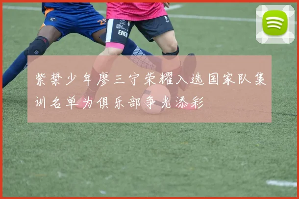 紫禁少年廖三宁荣耀入选国家队集训名单为俱乐部争光添彩